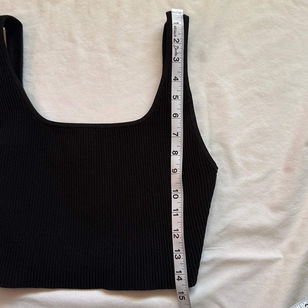 Aritzia Babaton Black Ribbed Crop Top - Picture 5 of 8